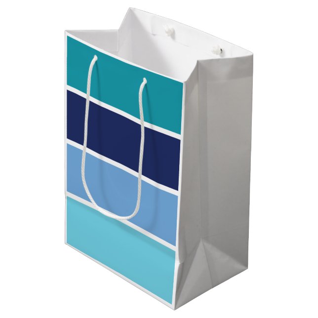 Blue Striped Medium Gift Bag (Front Angled)