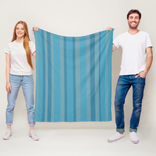 Blue striped monochromatic fleece blanket