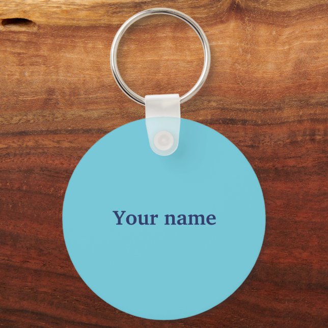 Blue striped name template key ring (Back)