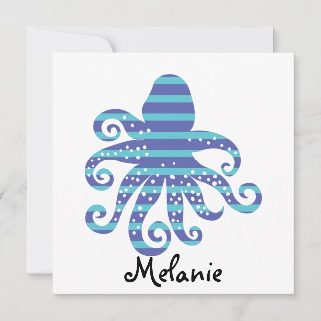 Blue Striped Octopus Jigsaw Puzzle (Front)
