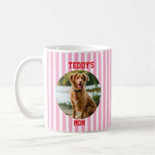 Blue Striped Personalised Dog Mum Coffee Mug