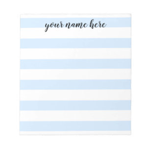 Blue Striped Personalised Notepad