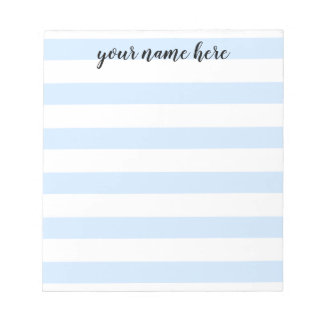 Blue Striped Personalised Notepad