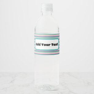 Blue Striped Promotional / Event Water Bottle Label