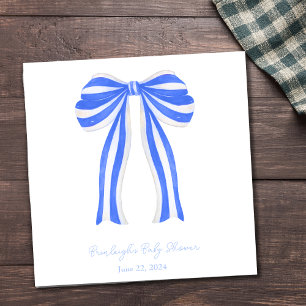 Blue Striped Ribbon Coquette Personalised Napkin