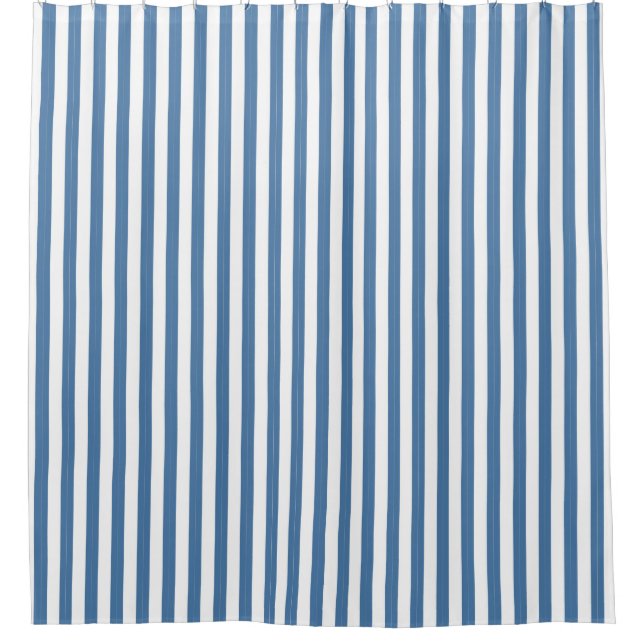 Blue Striped Shower Curtain (Front)