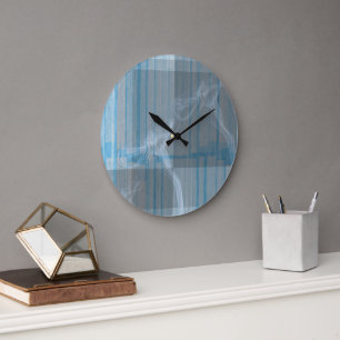 Blue Striped Smoke Wall Clock