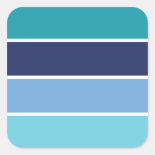 Blue Striped Square Sticker
