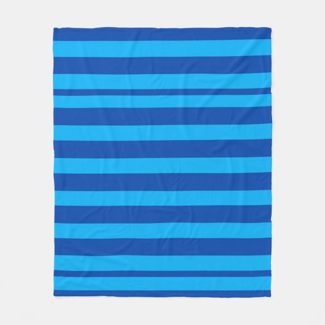 Blue Striped texture Fleece Blanket (Front)