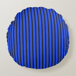 Blue Striped texture Round Cushion