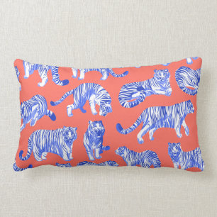 Blue-striped tigers lumbar cushion