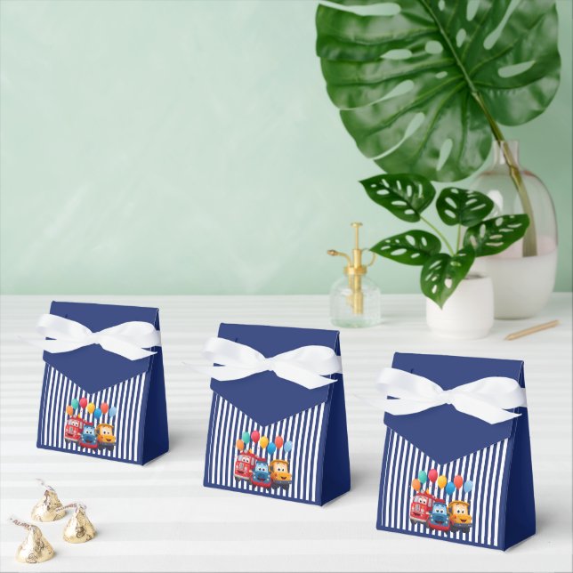 Blue Striped Truck Birthday Theme Favour Box (Multiple)