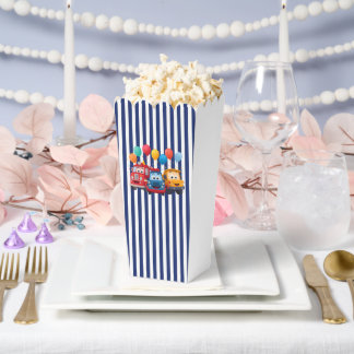 Blue Striped Truck Birthday Theme Favour Box