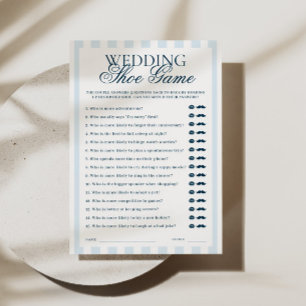 Blue Striped Wedding Shoe Game Card