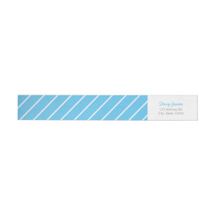 Blue Striped Wraparound Address Labels