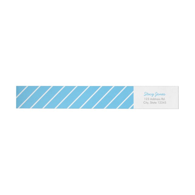 Blue Striped Wraparound Address Labels (Individual)