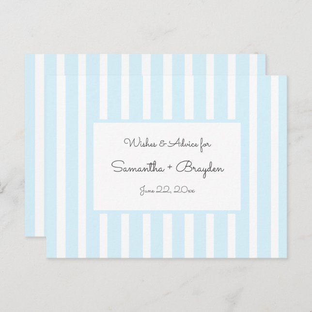 Blue Stripes Baby Shower Advice, prayers Advice Card (Front/Back)