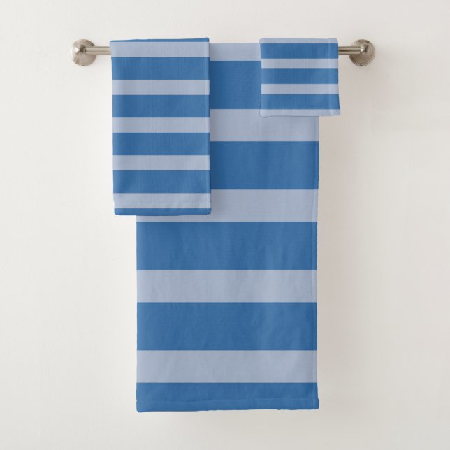 Blue stripes bath towel set (Insitu)