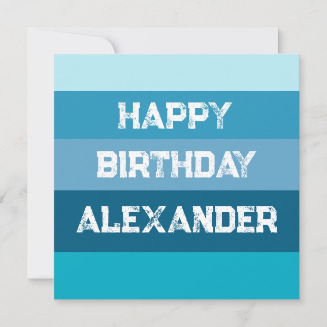 Blue Stripes Birthday Template (Front)