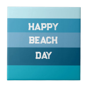 Blue Stripes Birthday Template Ceramic Tile