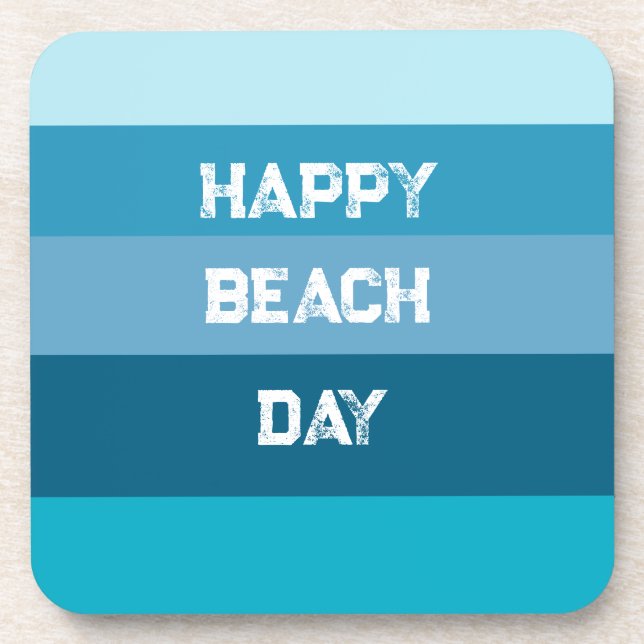 Blue Stripes Birthday Template Coaster (Front)