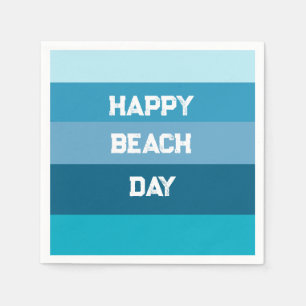 Blue Stripes Birthday Template Napkin