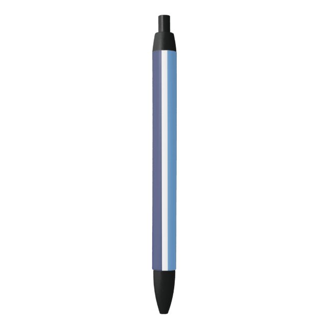 Blue Stripes Black Ink Pen (Front Vertical)