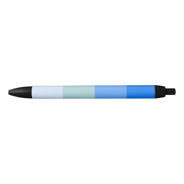 Blue Stripes Black Ink Pen (Front)