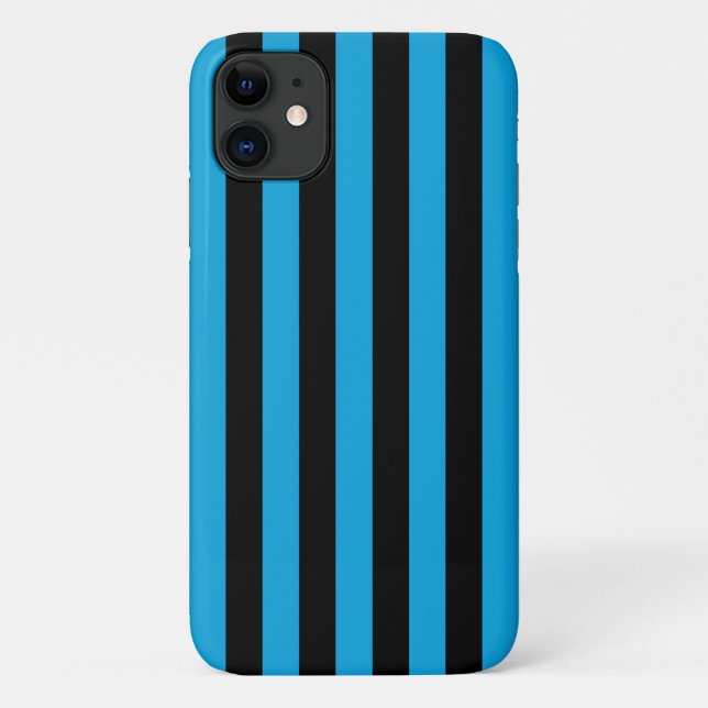 Blue Stripes, Black Stripes, Striped Pattern Case-Mate iPhone Case (Back)