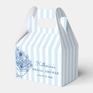 Blue Stripes Bridal Shower Favour Box