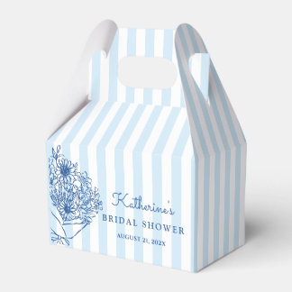 Blue Stripes Bridal Shower Favour Box