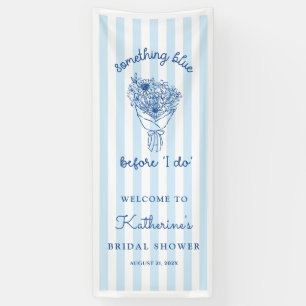 Blue Stripes Bridal Shower Welcome Banner