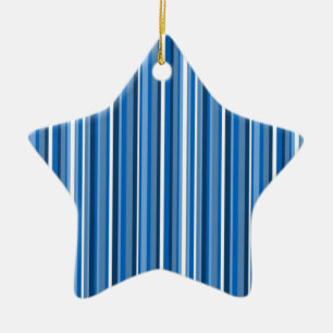 Blue Stripes Ceramic Ornament