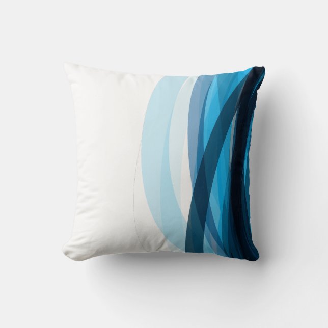 Blue Stripes Cushion – Cool, Calm & Contemporary (Front)