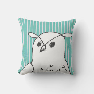 Blue Stripes Cute Owl Cushion