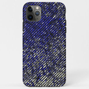 Blue stripes damaged in their colours and shapes iPhone 11 pro max case