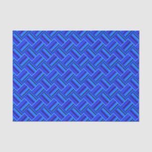 Blue stripes diagonal weave pattern tissue paper