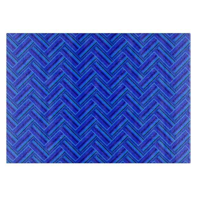 Blue stripes double weave pattern cutting board (Front)
