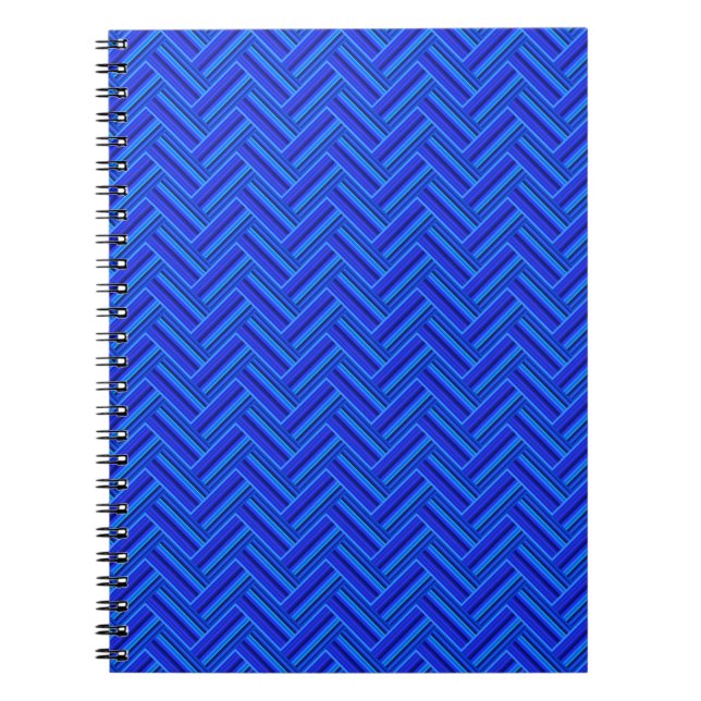 Blue stripes double weave pattern notebook (Front)