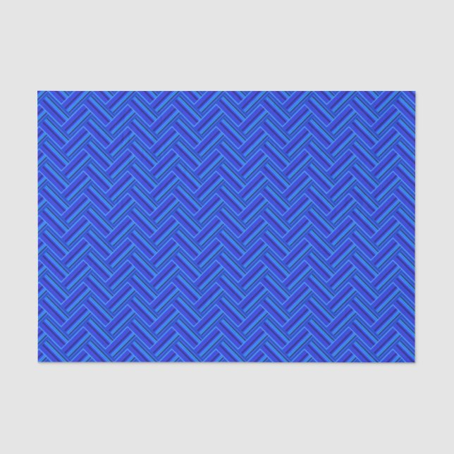 Blue stripes double weave pattern tissue paper (Front)