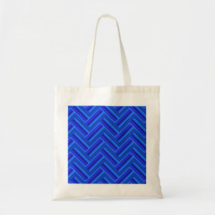 Blue stripes double weave pattern tote bag
