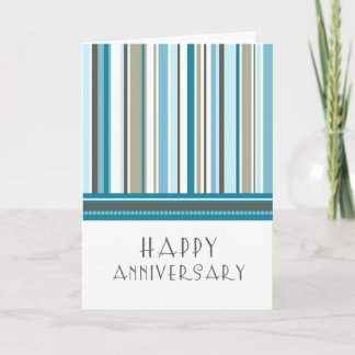 Blue Stripes Employee Anniversary Card