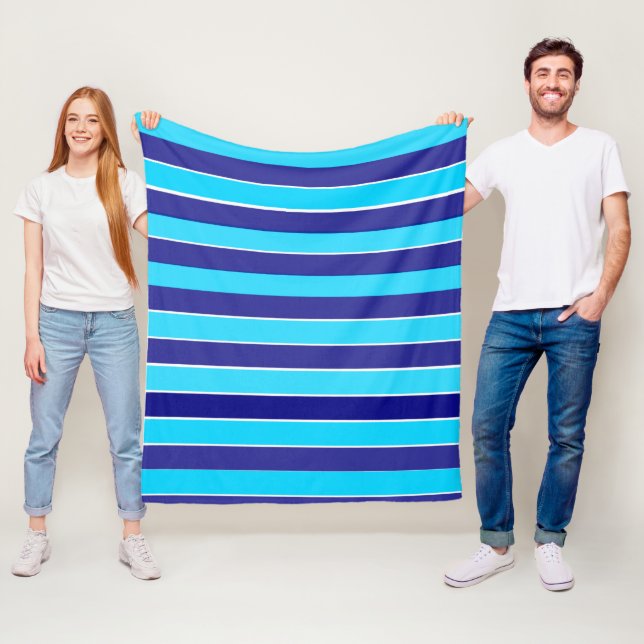 Blue Stripes  Fleece Blanket (In Situ)