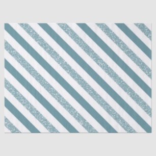Blue Stripes Glitter Tissue Paper