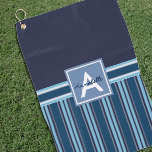 Blue Stripes Golf Towel (Creator Uploaded)