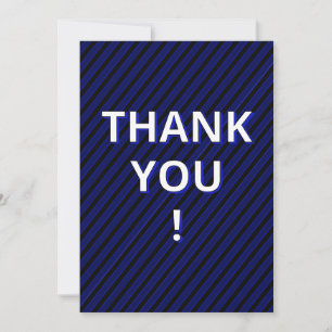 Blue Stripes Graduation Thank You Card