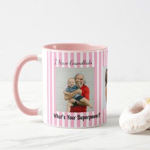 Blue Stripes Grand Parents Funny Personalised Mug