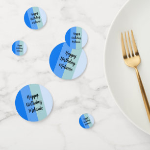 Blue Stripes Happy Birthday Confetti