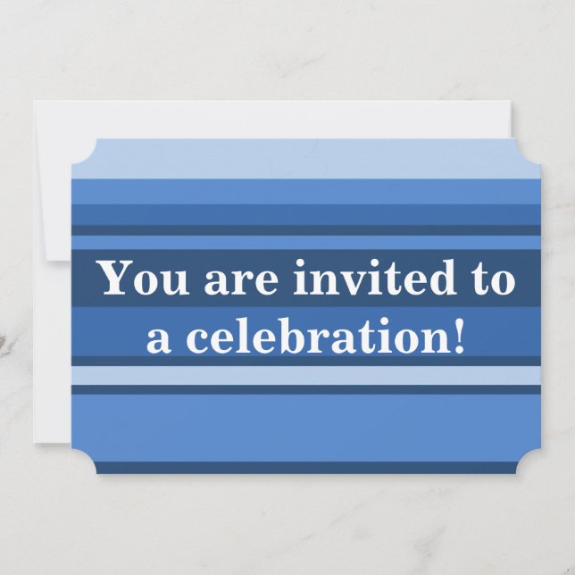 Blue stripes invitation (Front)