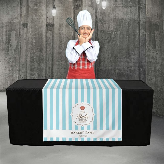 Blue Stripes Logo Table Pop Up Shop Vendor Runner Tapestry (Blue Stripes Logo Table Pop Up Shop Vendor Runner Tapestry)